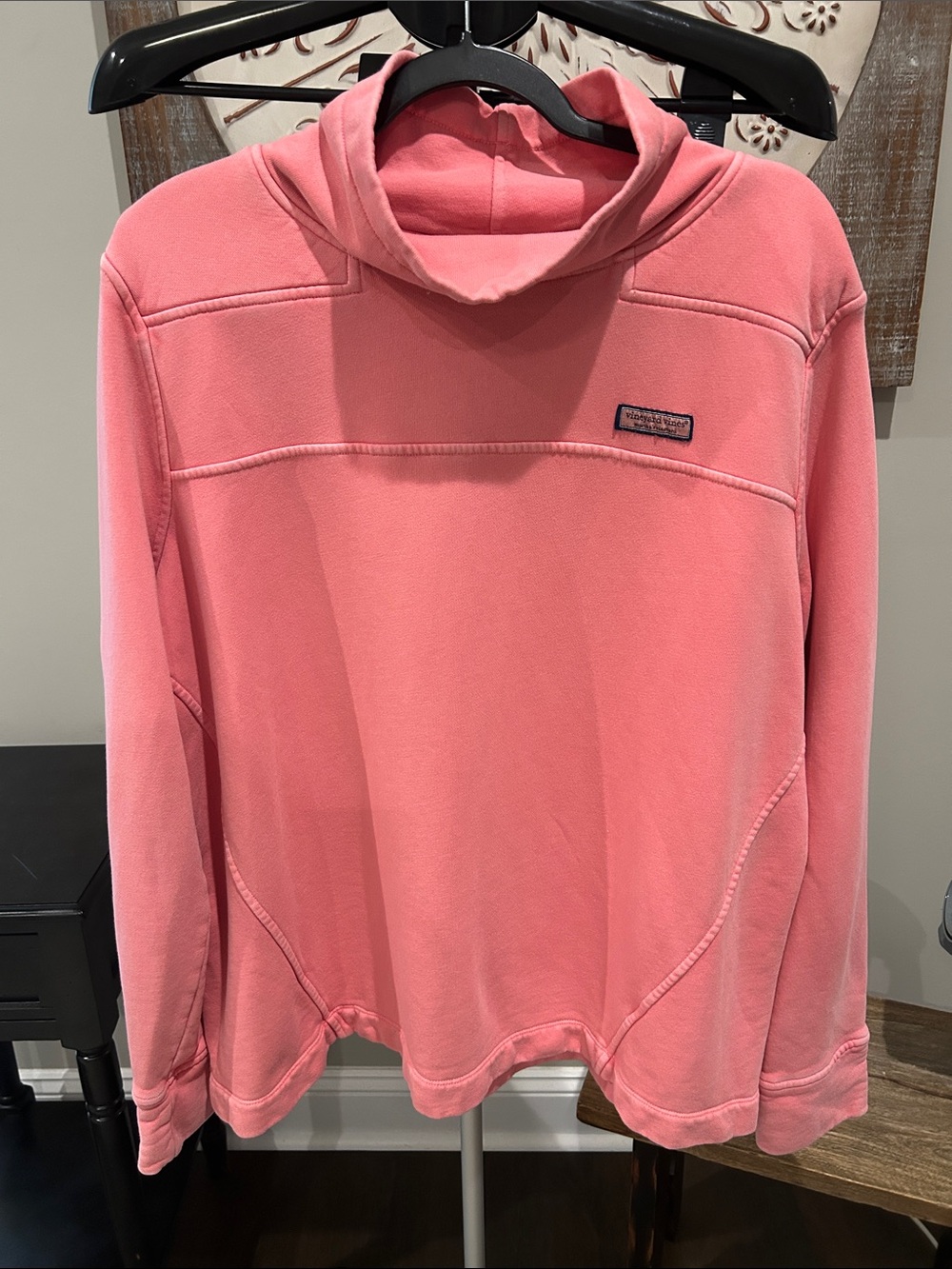 Vineyard Vines Women’s Coral Pink Cowl Neck Pullover Sweater Size XL